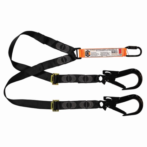 LINQ WEBBING LANYARD ADJUST DBL LEG 1X D.A KARABINER 2X T.A SCAFF HOOK